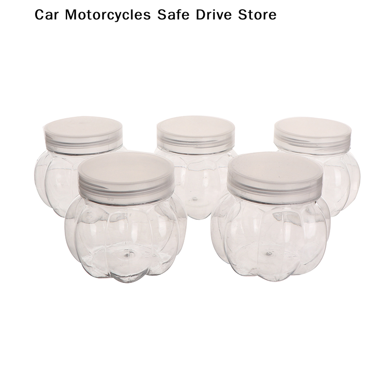 Candle Making Jars With Lids - 5 ชิ้น 150 มล. ขวดฟักทอง ขวดพลาสติกใสพร้อมฝาปิด