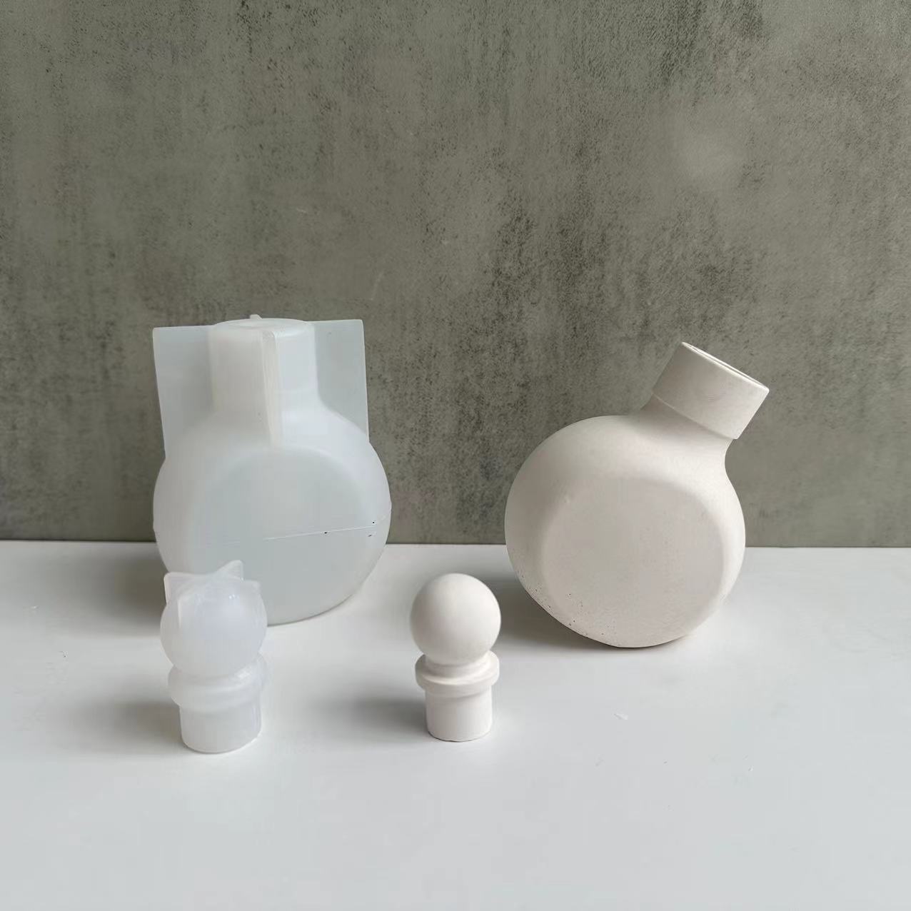 Candle Making And Perfume - แม่พิมพ์ซิลิโคนสําหรับขวดน้ําหอมแจกันอีพ็อกซี่เรซิ่น,ปูนปลาสเตอร์,คอนกรีตหัตถกรรมแม่พิมพ์ DIY ดอกไม้หม้อเทียนผู้ถือทําแม่พิมพ์