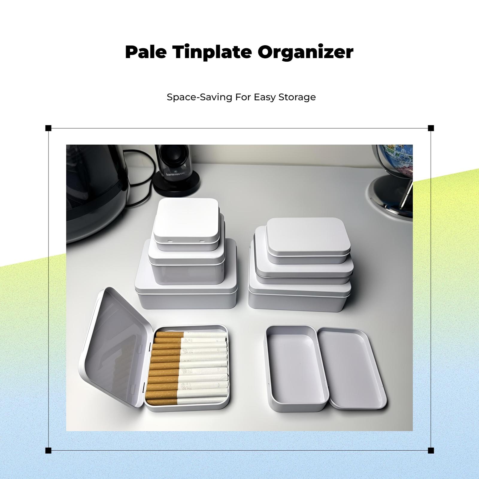 Tin Container Lid - กล่องเก็บของโลหะทรงกระบอกพร้อมฝาปิดแน่นหนา สามารถวางซ้อนกันได้ ภาชนะขนาดเล็กสำหรับงานฝีมือในบ้านและสำนักงาน