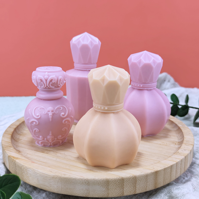 Candle Making And Perfume - 3D retro ขวดน้ําหอมอโรมาเทียนแม่พิมพ์ซิลิโคนเรขาคณิตส่วน Handmade Craft อุปกรณ์ตกแต่งบ้าน