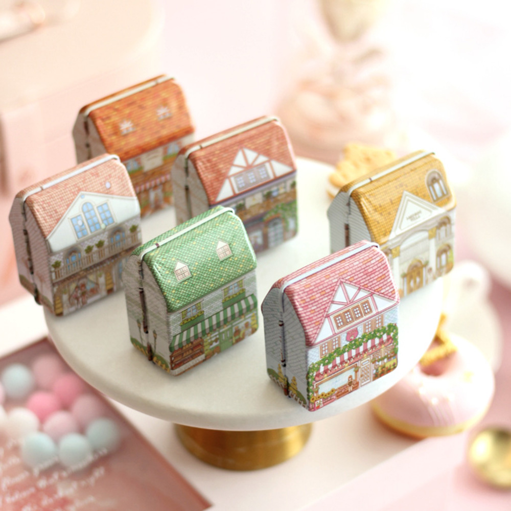 กล่องเหล็กทรงบ้านขนาดเล็ก 6 ชิ - Tin Container Lid บทวิจารณ์และราคา