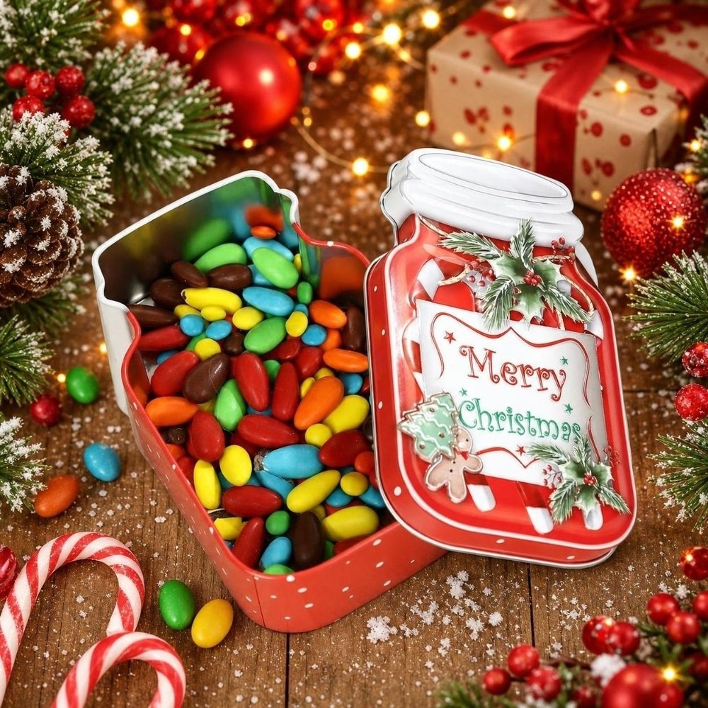 กล่องโลหะคริสต์มาสพร้อมฝาปิด ส - Tin Container Lid บทวิจารณ์และราคา